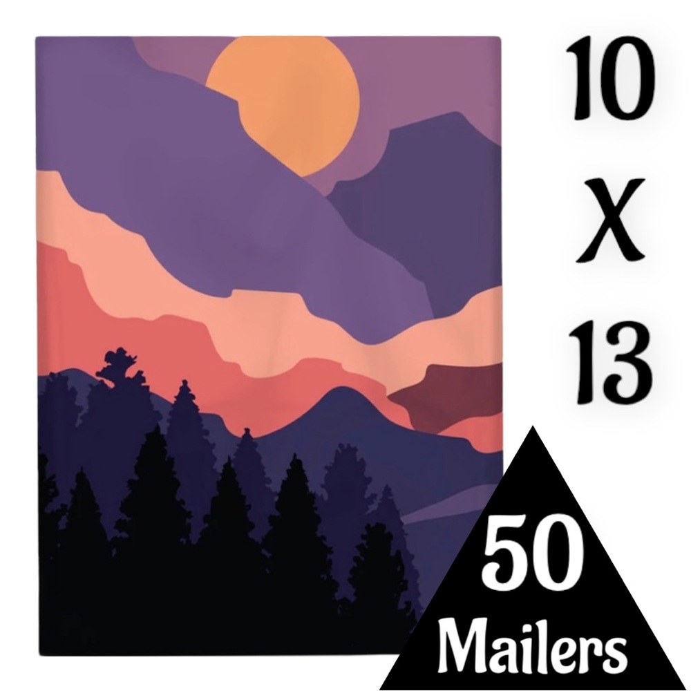 50 10X13 Poly Mailers, Mountain Sunset Shipping Envelopes PRICE IS FIRM Fall - Picture 4 of 10